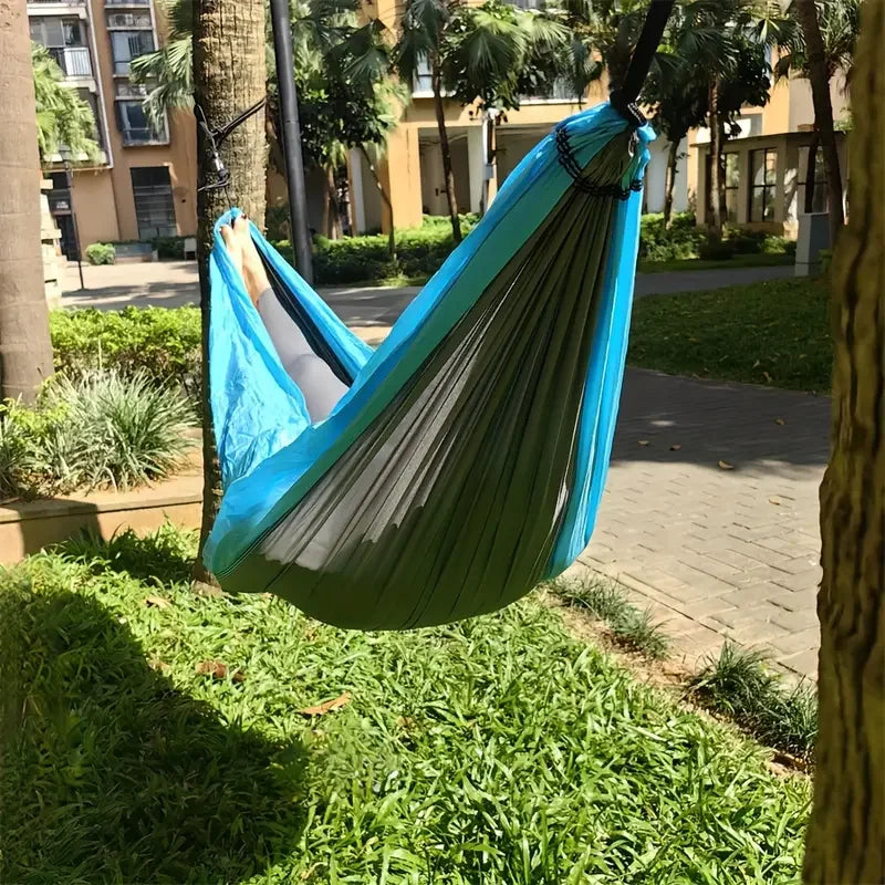 Camping Hammock Camping Accessories Gear for Outdoor Indoor with Tree Straps Nylon Lightweight Hammocks for Touring Hiking