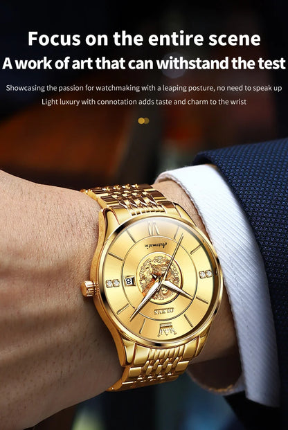 OLEVS brand watch Xianglong relief fully automatic mechanical watch men's watch men's watch 6693