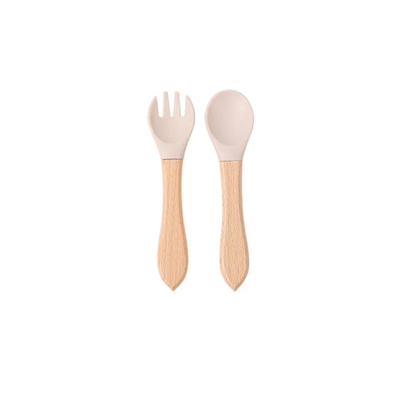 Children's silicone tableware set Baby Complementary Food Training 1/2/3/5PCS Set Sucker Bowl Bib Cup Fork Spoon Set Maternal