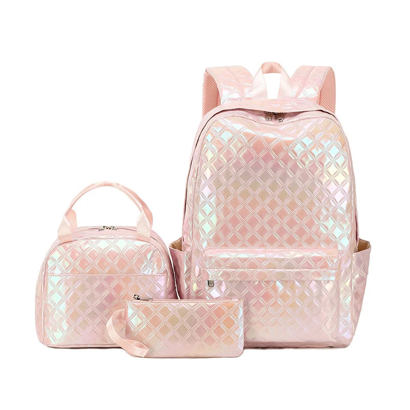 3 Pcs Set Children's School Bag Cute Student Backpacks for Teenager Girls Waterproof School bags With Lunch bag Pencil Case