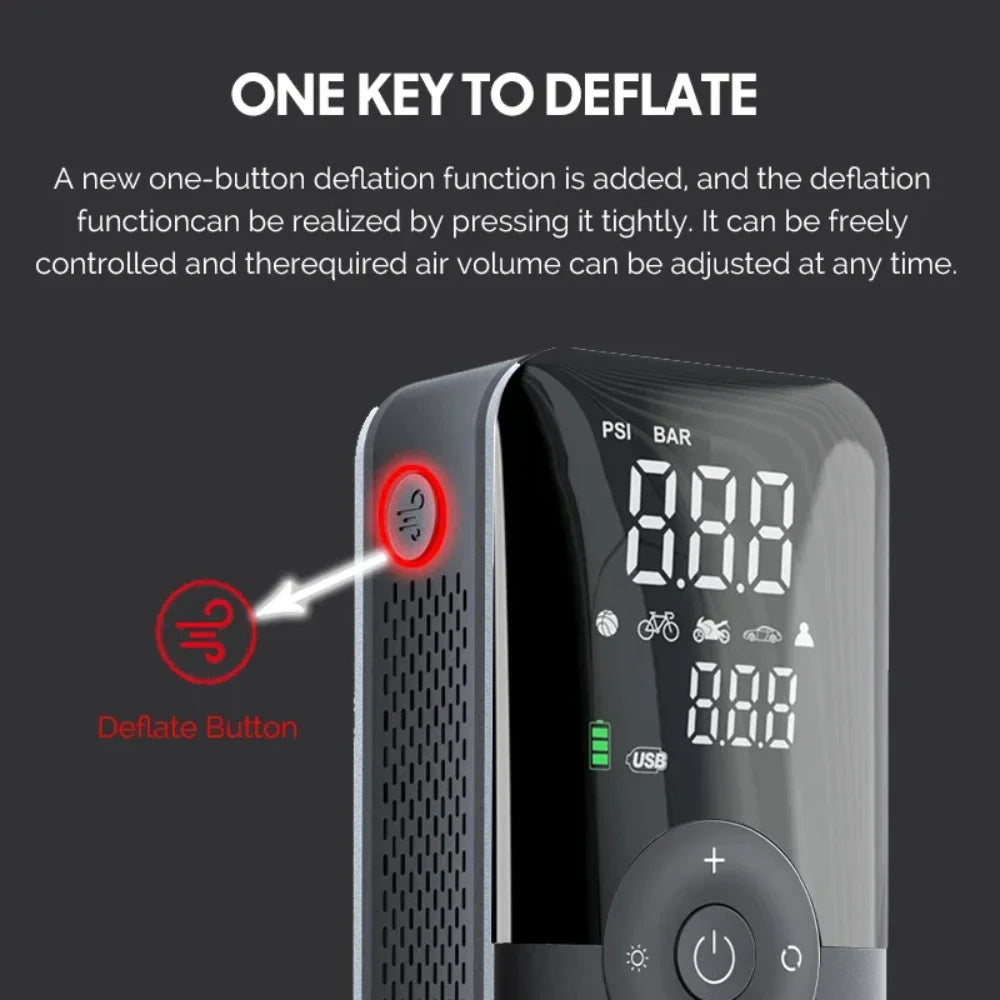 12V Air Pump for Car and Motorcycle - Portable Tyre Inflator Electric Pump Air Compressor for Cars, Motorcycles, and Bicycles