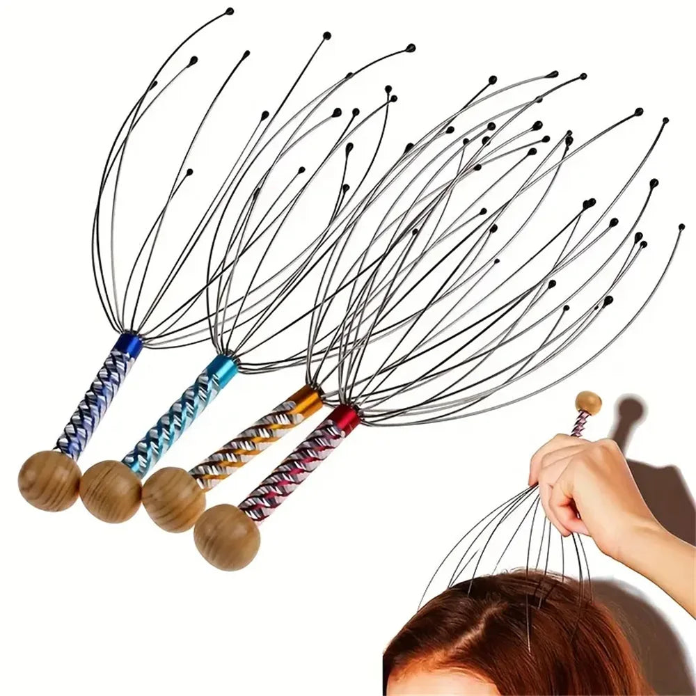 Octopus-Shaped Scalp Massager Manual Head Massager with Claw Design Relaxing Head Grabber for Soothing Massage Experience ﻿Acces
