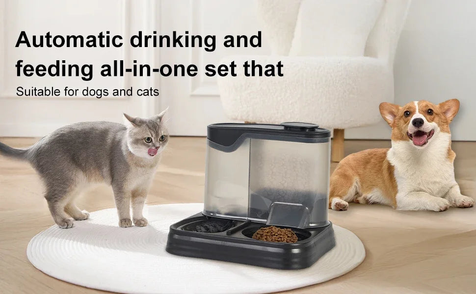 Automatic Cat Feeder FeederDog Feeder Automatic Suitable for Pets Such As Cats and Dogs Feeding and Drinking in One