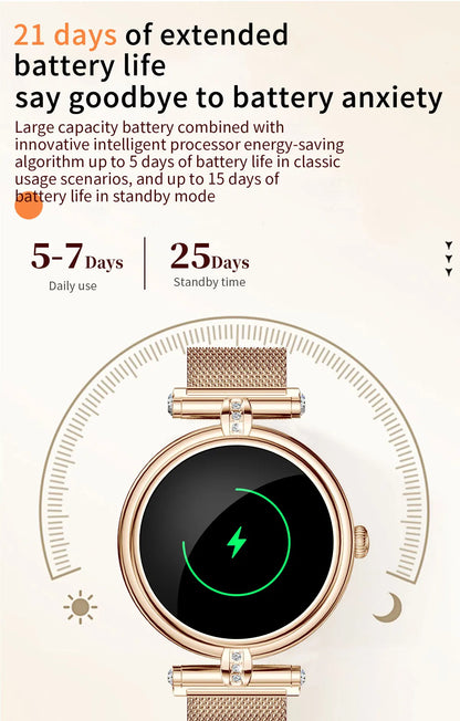 Ladies Smart Watch AK62 Women Bluetooth Call Custom Dial Steel Wristwatch Smartband Fitness Sports Tracker Smartwatches