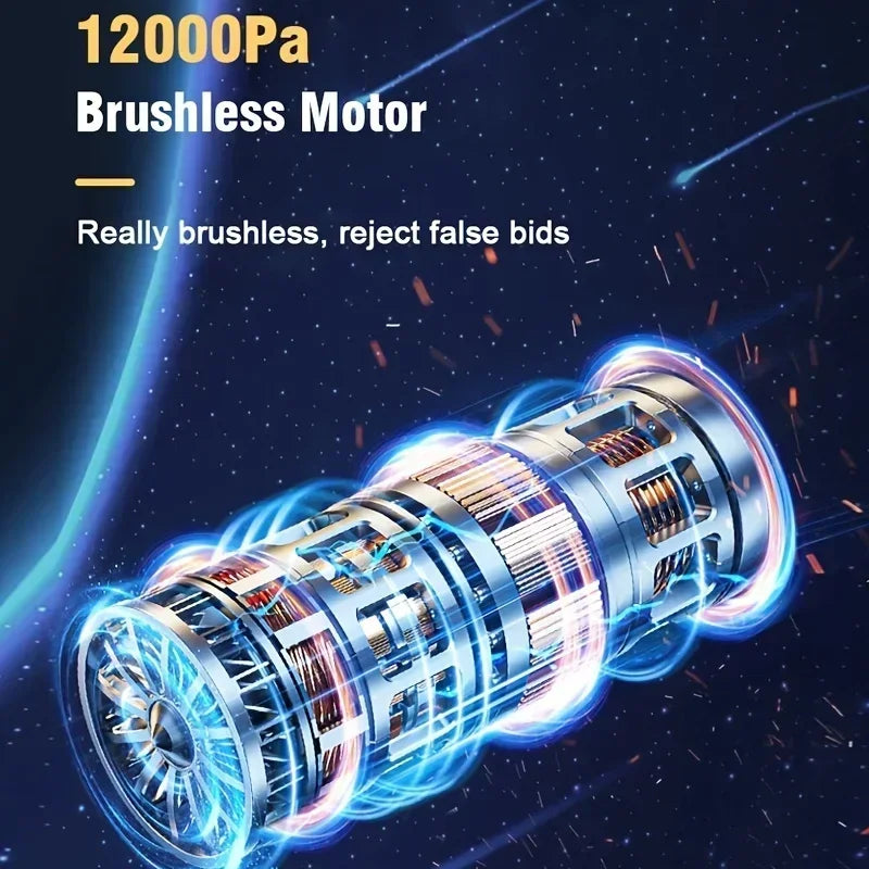 2024 12000Pa Wireless Hand-Held Vehicle Vacuum Handheld Mini Portable Robot Cleaner For Car Home Desktop Keyboard Cleaning