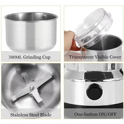 4 Blade Grain Grinder Coffee Kitchen Multifunctional Chopping Home Electric Coffee Grinder Nut Bean Flavor Blender Gifts US EU