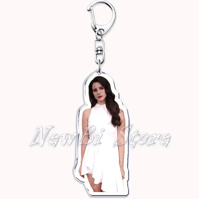 Hot Singer Lana Del Rey Keychain for Accessories Bag Pendant Born To Die Ultraviolence Key Chain Ring Keyring Jewelry Fans Gifts