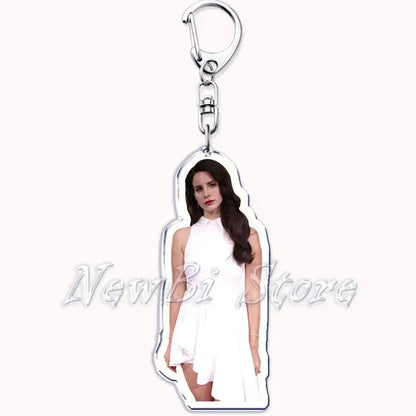 Hot Singer Lana Del Rey Keychain for Accessories Bag Pendant Born To Die Ultraviolence Key Chain Ring Keyring Jewelry Fans Gifts