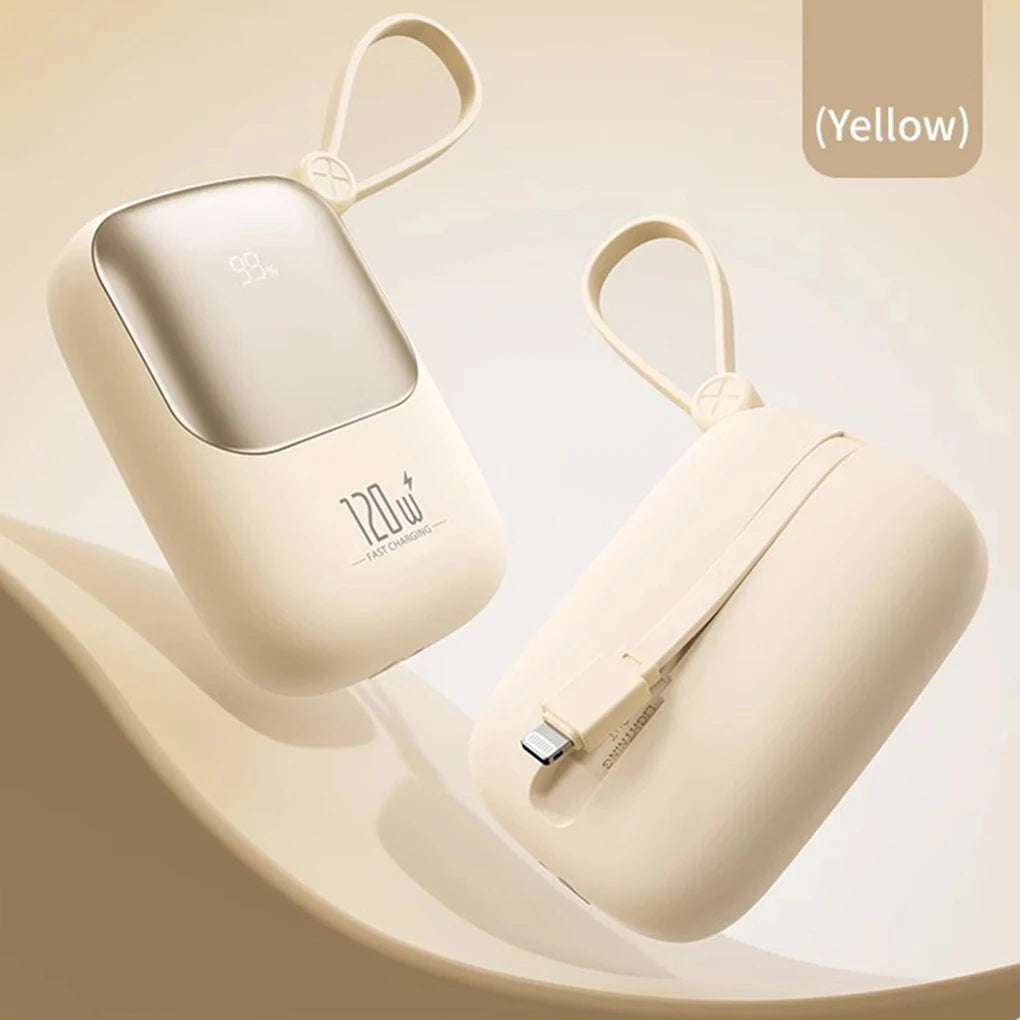 120W super fast charging power bank with cable 10000mAh large capacity portable mobile power Mini supply gift