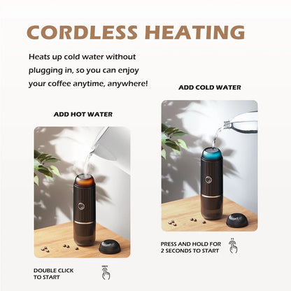 Portable 2 In1 Espresso Machine, Compatible Capsules and Ground Coffee,19 Bar Pressure,Perfect for Kitchen Travel,Camping