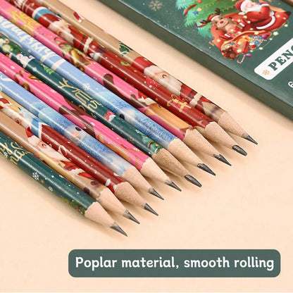 Christmas gift cartoon cute 6 HB pencil set with eraser box office cultural and educational supplies