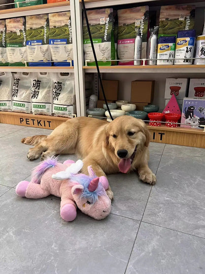 PETFULED Unicorn Heartbeat Dog Toys Plush Toys Comfort Puppy Toys Stress Reducing Sleep Aid Crate Toys, Durable Chew Toys for Do