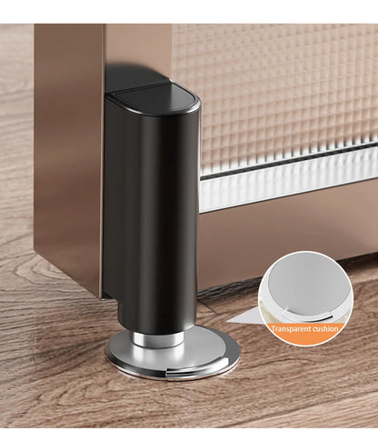 Stainless Steel Magnetic Door Stopper, Gray Black Nail Free Door Base, Door Hardware Door Close Prevention Door Stop Door Closer