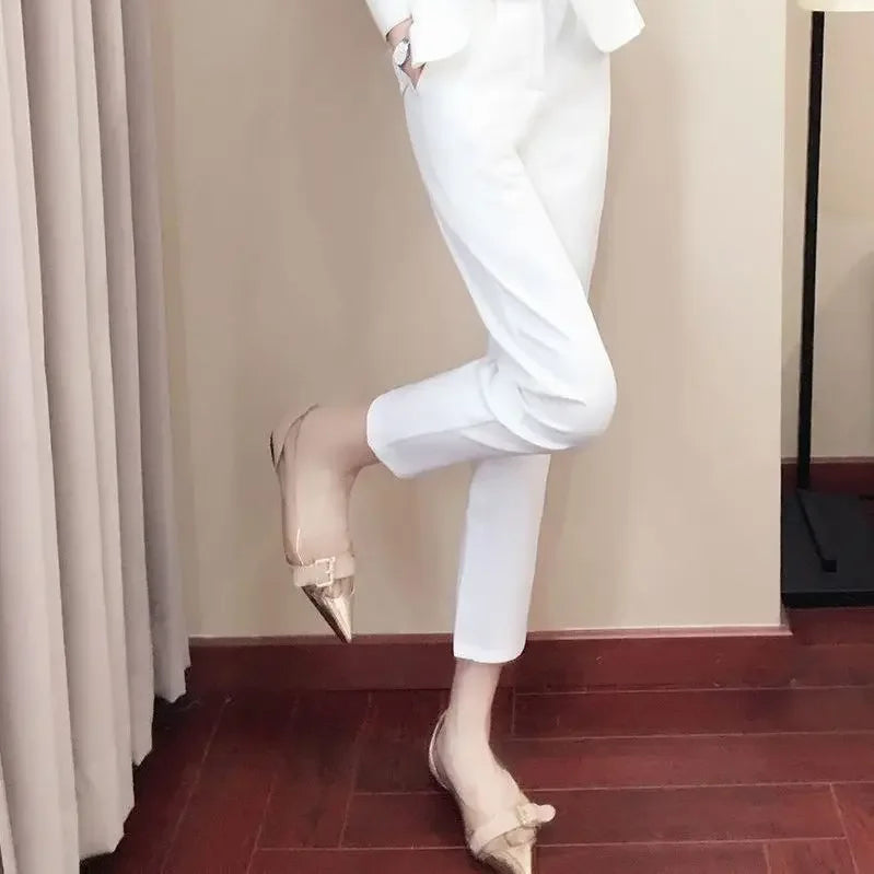 Office Outfit Professional White Wear To Work Trouser Suit Two Piece Set Pants for Women Womens 2 Pant Sets Black Blazer and Xxl