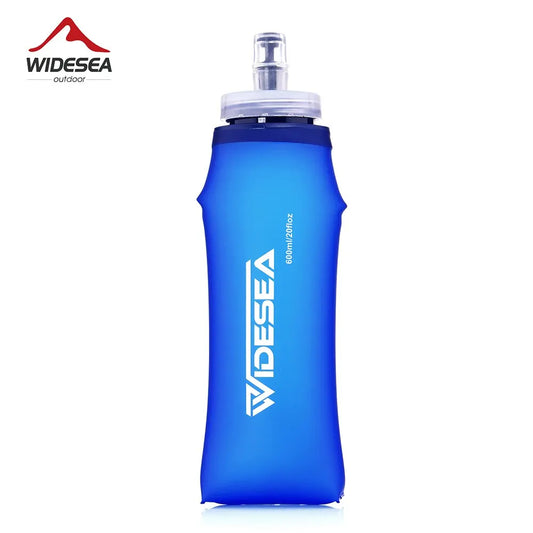 Widesea Camping 600ml Soft Water Bottle Drinking Sport Folding Bag Flask Outdoor Running Hydration Pack Waist Bicycle BPA Free