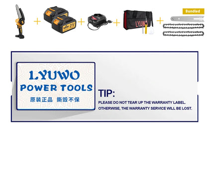 LYUWORechargeable Brushless Household Mini Electric Saw Handheld Saw Wood Cutting Saw Woodworking Saw Outdoor Electric Chain Saw