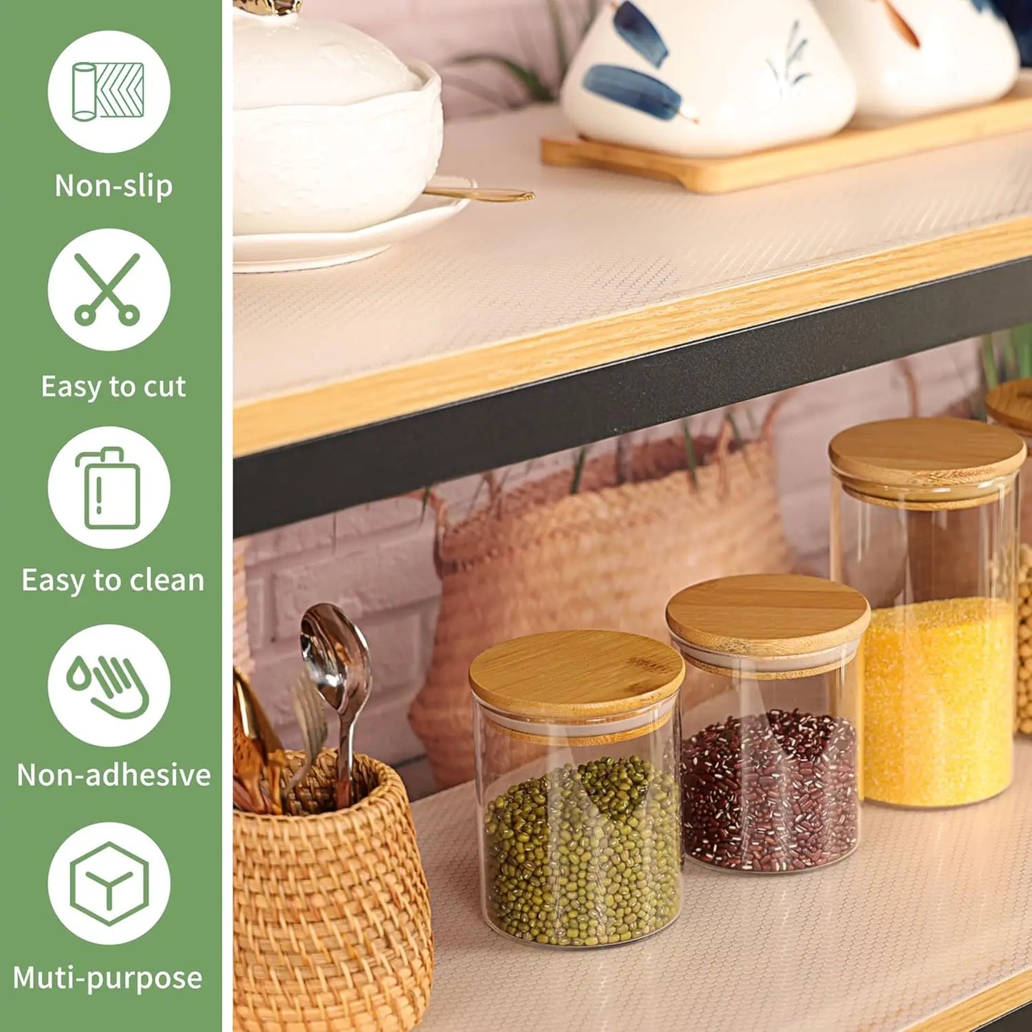 30/45/50/60x150CM Drawer Mat Shelf Cover Liners Non Slip Waterproof Closet Placemat Table Pad Paper Cabinet Mat Oil-proof Liners