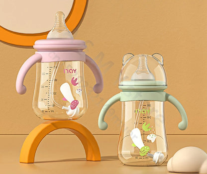 Newborn bottle/Big baby bottle/Handle anti bloating and anti falling baby bottle/Used by babies over 6 months old