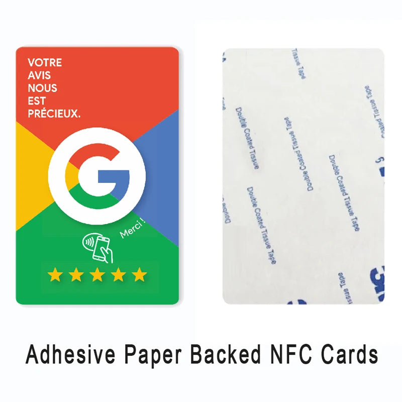 Google Review French Italian English Language NFC Card Simple with Google review Waterproof Durable