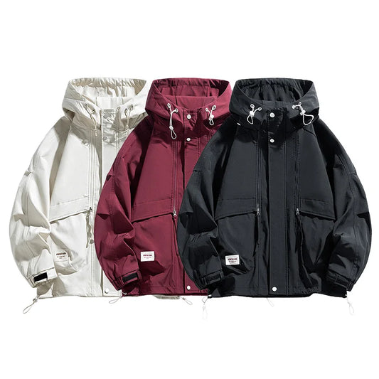 Oversize Men Jacket Coats Windbreaker Trench 6XL 7XL 8XL Plus Size Hooded Waterproof Black Bomber Camping Loose Thin Softshell