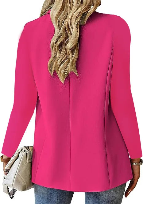 Chic Office Lady Blazer for Women Vintage Coat Autumn Fashion Lapel Collar Long Sleeve Ladies Outerwear Stylish Tops  오피스룩 Mujer