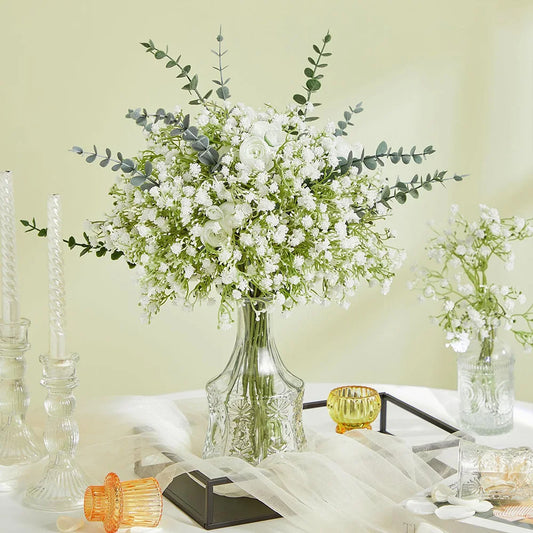 30PCS Artificial Flowers Babys Breath Bouquet Plastic Gypsophila Fake Flower for Wedding Centerpieces Party Home Room Decoration