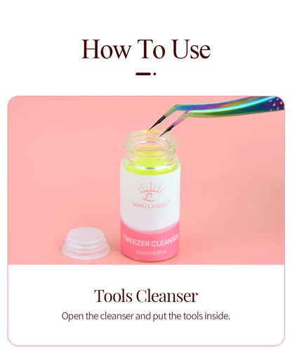 SongLash 25ml Eyelash Tweezers Cleanser Lash Glue Extension Supplies Sponge Eyelash Extension Cleaner Makeup Tools