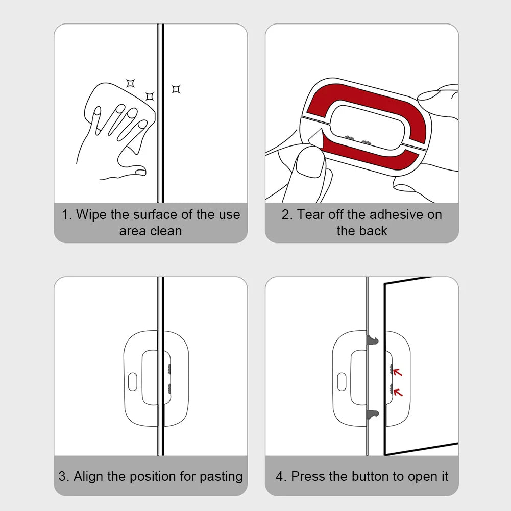 Self-Adhesive Fridge Lock Latchs System for Home Refrigerator Lock Fridge Freezer Door Locks Kids Baby Safety Child Cabinet Lock