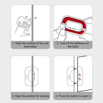 Self-Adhesive Fridge Lock Latchs System for Home Refrigerator Lock Fridge Freezer Door Locks Kids Baby Safety Child Cabinet Lock