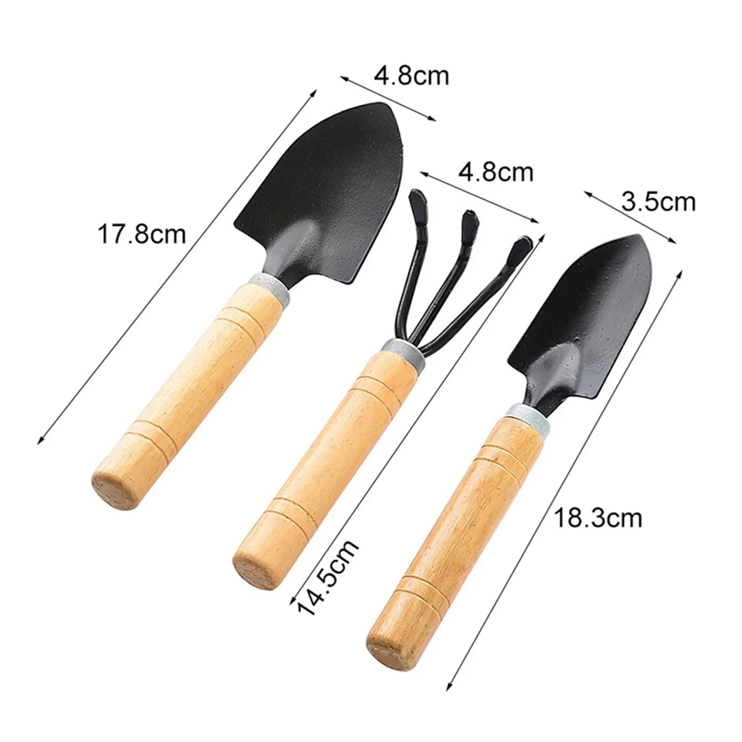 3 Pcs Set Small Shovel Gardening Digging Garden Tool Sets for Indoor & Outdoor Flower & Vegetable Planting Potted Plant Supplies