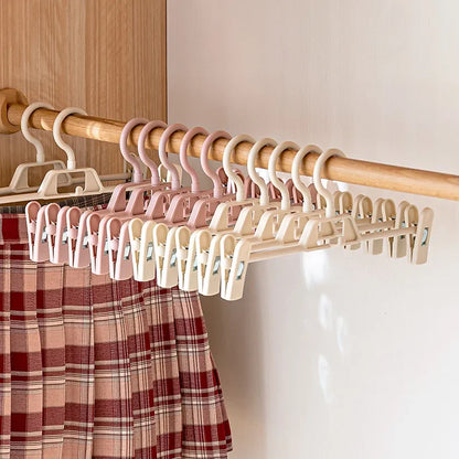 3/6Pcs Pants Skirts Non-slip Clips Hanger Wardrobe Attachable Clothes Organizer Household Space-saving Trousers Drying Racks