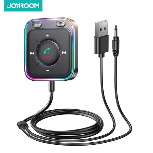 Joyroom Bluetooth 5.4 AUX Car Adapter Stronger Dual Mics & Noise Cancellation Bluetooth Receiver For Car Music/Hands-Free Calls