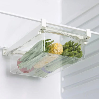 Transparent Fridge Organizer Fruit Egg Refrigerator Storage Box Under-shelf Refrigerator Drawer Box Fresh-keep Kitchen Organizer