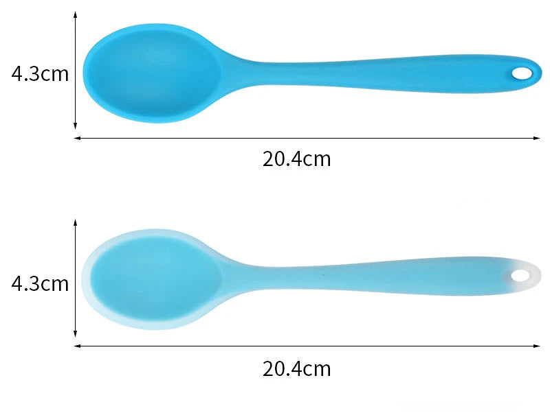 Silicone Spoon Integrated Rice Spoon Multicolor Silica Gel Salad Spoon Cake Baking Spoon Kitchen Cooking Spoon Kitchen Tools