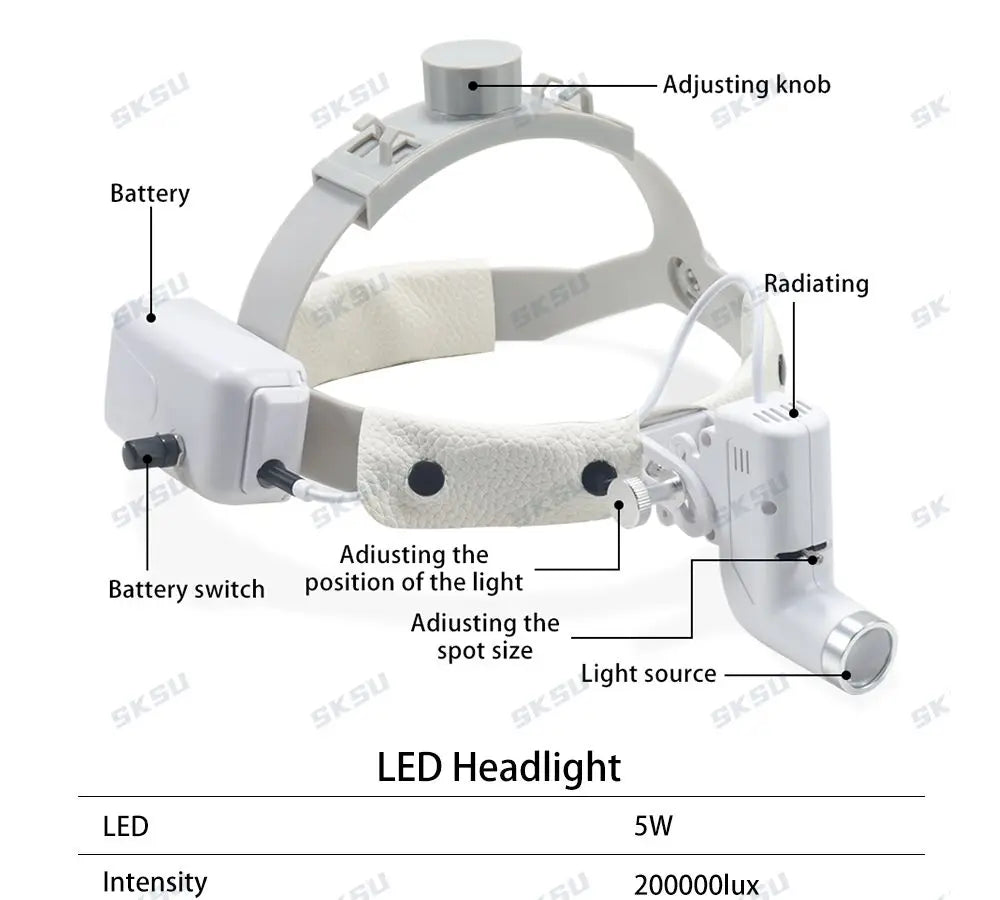 ENT Dental Headlight 5W LED Lamp For Dental Loupes Surgical Loupes Surgery Light Lamp For Dentist Medical Light Dentistry