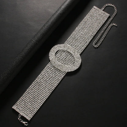 Fashion Design Short Choker Necklace Accessories Party for Women Luxury Gift Chunky Rhinestone Collar Necklace Bridal Jewerly