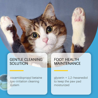 Dog Paw Washing Foam Pet Foot Cleaning Foam Rinse-free Paw Cleaner No Washing Claw Care Supplies For Cat With Silicone Brush