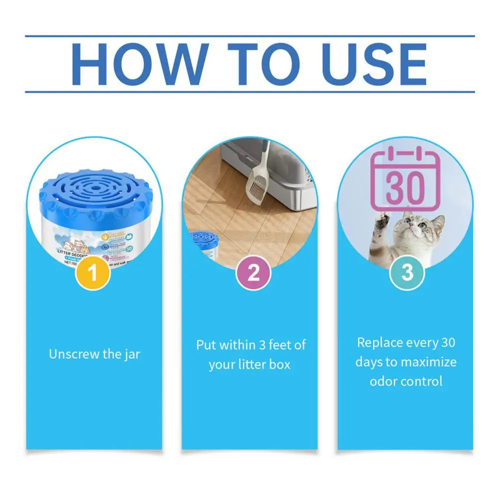 Litter Box Deodorizer Odor Eliminator Litterbox Deodorizer Cat Litter Scent Deodorizer Smell Eliminator Odor Absorber Gel