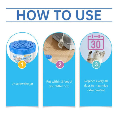 Litter Box Deodorizer Odor Eliminator Litterbox Deodorizer Cat Litter Scent Deodorizer Smell Eliminator Odor Absorber Gel