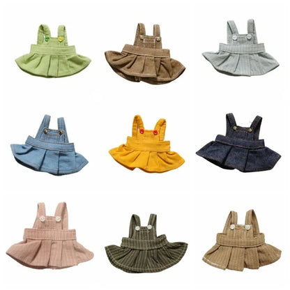 Ob11 Doll Clothes Fashion Denim Suspenders Skirt Casual Wears For 12cm Dolls DIY Doll Clothes Accessories Toys