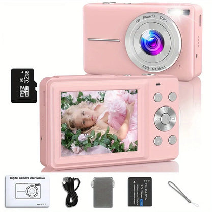 Digital Camera Children Camera for Children Camcorder with 16x Zoom Compact Cameras 1080P 44MP Cameras for Beginner Photography