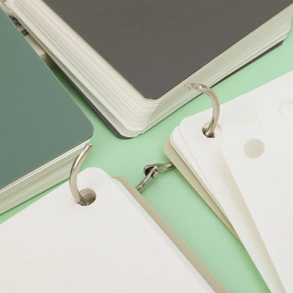 80-320Sheets Portable Notebook with Binder Rings Spiral Mini Notebook Study Cards Book Red/Yellow/Green/Black Student Stationery