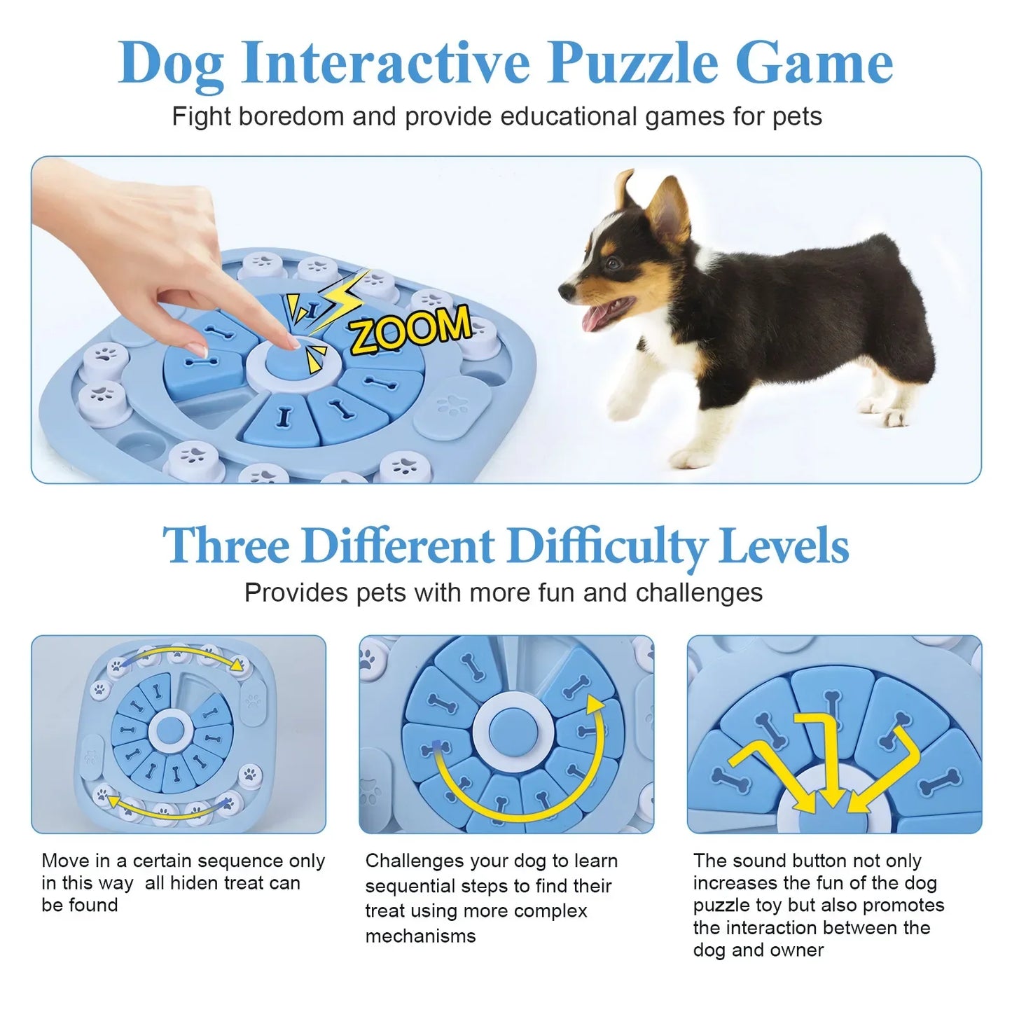 Dog Puzzle Toys Puppy Toys Dog Food Treat Puzzle Toys Slow Feeder Toys Interactive Dog Toys for IQ Training Mental Enrichment