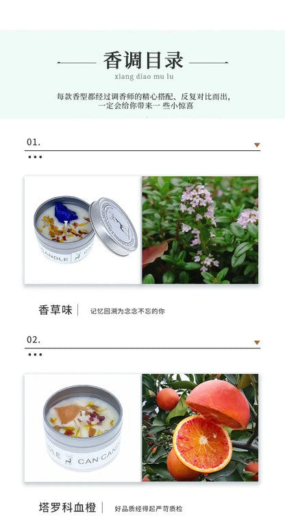 Scented Candle Crystal Stone Dry Flower Silver Tin Candle Hotel Wedding Ceremony Candle