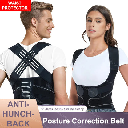 Back Brace Posture Corrector for Women and Men Adjustable Shoulder Straightener Full Back Lumbar Support Belt Lower Pain Relief
