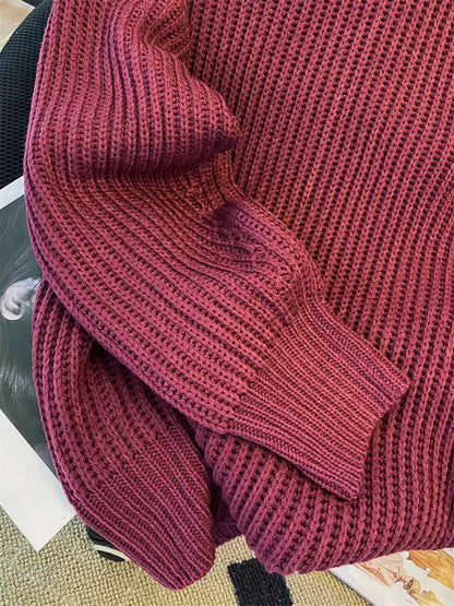 Syiwidii Oversized Sweaters for Women Knit Pullover Spring Autumn Winter Long Sleeve Causal Fashion Elegant Ladies Loose Jumpers