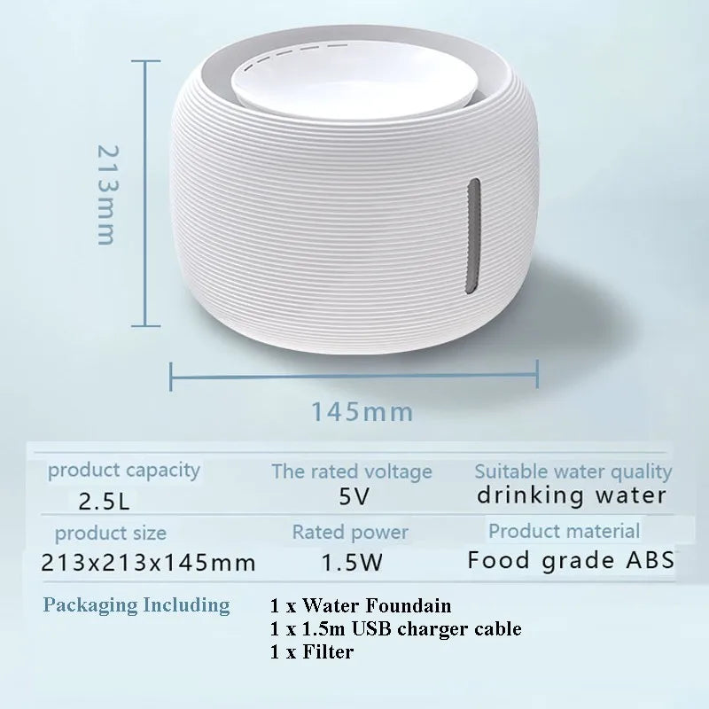 Pet Cat Water Fountain Drinking Smart Sensor Automatic Power Off Feeder Filter Drinker Mute Mini Fountain Cat  Bowl Accessories