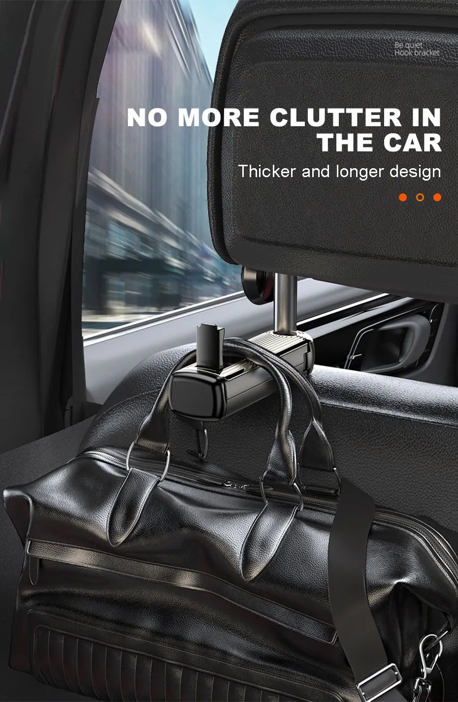 SEAMETAL 2 in 1 Car Seat Back Hook with Phone Holder Stable Headrest Hanging Hook Anti Slip Silicone Pad Hidden Rear Row Hanger