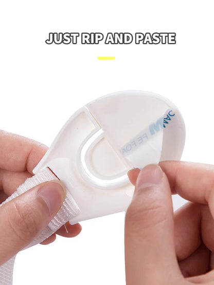 10PCS Baby Anti-Pinch Hand Safety Protection Cloth Lock Drawer Refrigerator Cabinet Door Multi-Functional Ribbon Lock Buckle