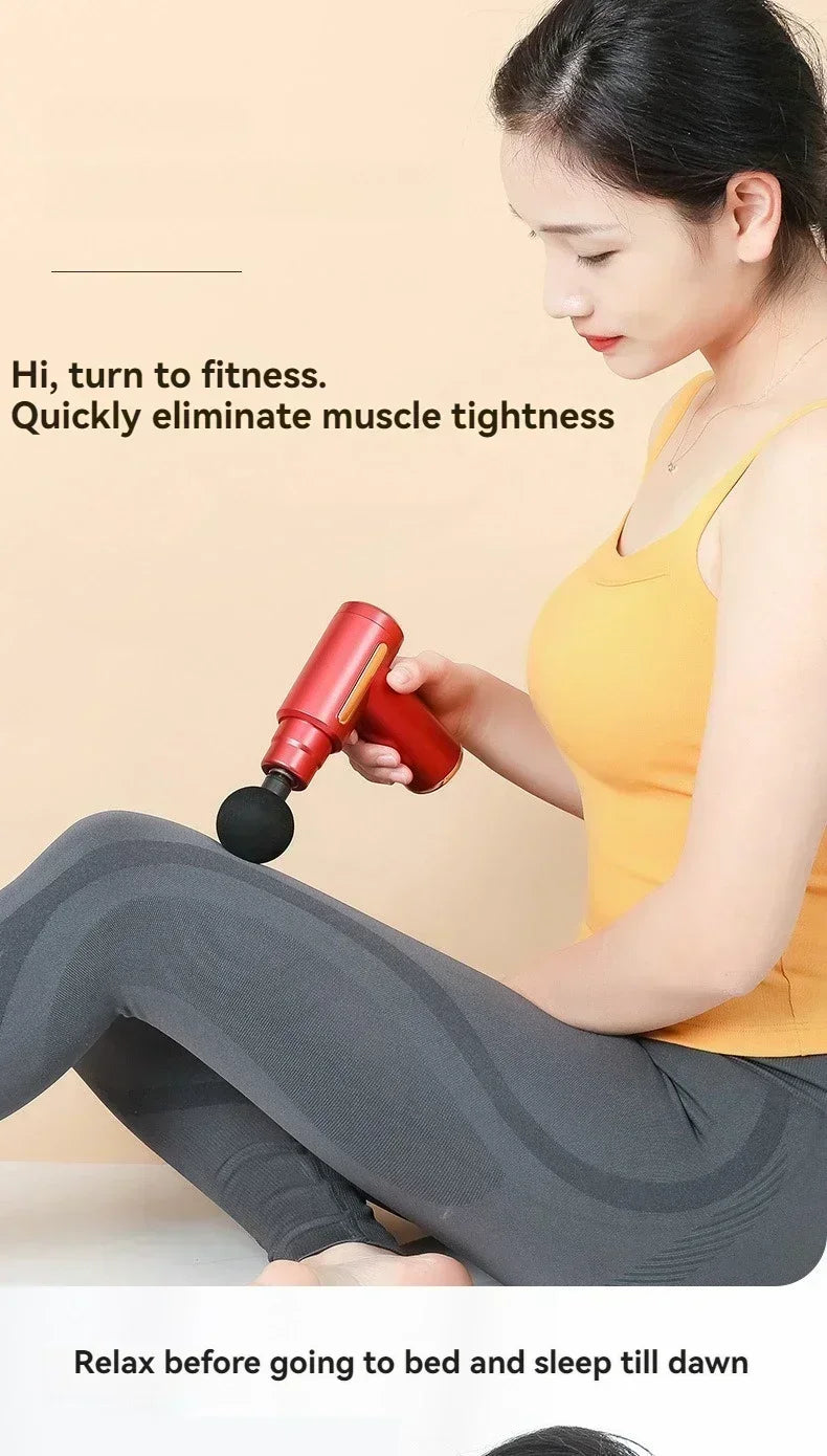 Portable Button Fascia Gun Deep Tissue Massage Mini Lightweight and Adjustable Speed Massage Equipment Suitable for the Body